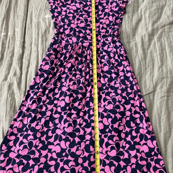 Boden Elisa Empire Dress Women Sz 6L Pink Midi Crewneck Cap sleeve Jersey Preppy - Picture 10 of 10